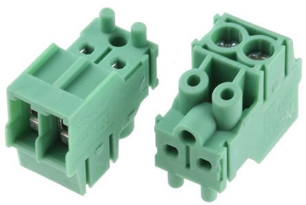 Phoenix Contact PT 1.5/2-PVH-3.5 Series Pluggable Terminal Block, 2-Contact, 3.5 mm Pitch, 1 Row, 1984015