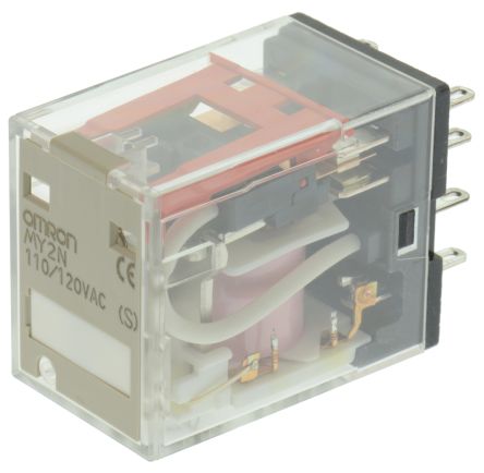 Omron Socket Power Relay, 120V ac Coil, 5A Switching Current, DPDT
