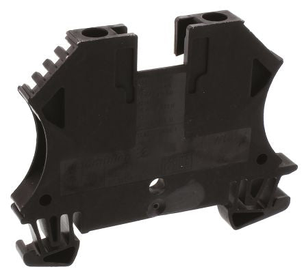 Weidmüller 1020110000 WDU Series DIN Rail Terminal Black, 4mm², 1-Level, Screw, ATEX