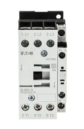 Eaton DILM Contactor, 24V dc Coil, 3-Pole, 32 A, 15 kW 24V dc, 3 NO, 400V ac