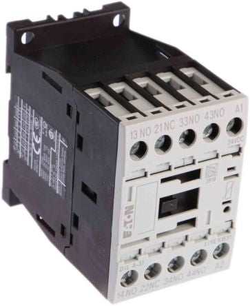 Eaton DILA Contactor, 24V dc Coil, 4-Pole, 4 A 24V dc, 3 NO/1 NC, 415V ac