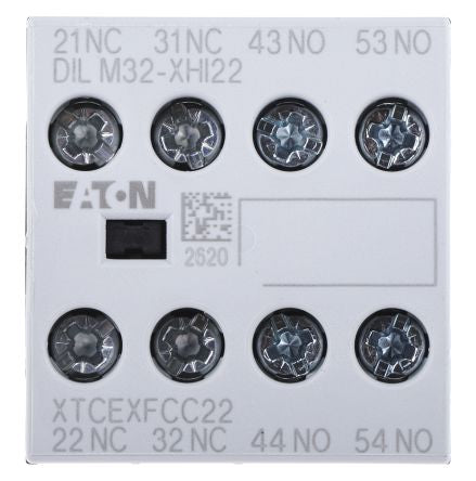 Eaton Auxiliary Contact, 4 Contact, 2 NC/2 NO, DILM, Front Fixing, 16 A, 500V ac, 277377 DILM32-XHI22