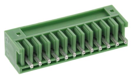 Phoenix Contact MCV 0.5/12-G-2.5 Series Pluggable Terminal Block, 12-Contact, 2.5 mm Pitch, 1 Row, 1881655