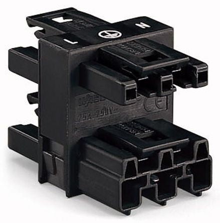 WAGO 770 Series Cable Distribution Block Cage Clamp, 3-Pole, 25A, 3-Way, IP20