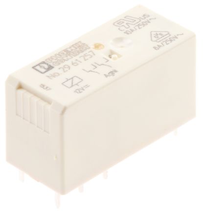 Phoenix Contact PCB Power Relay, 12V dc Coil, 8A Switching Current, DPDT