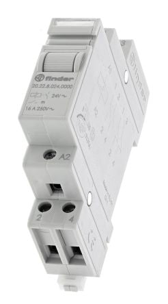 Finder DIN Rail Modular Step Relay, 24V ac Coil, 16A, DPST-NO