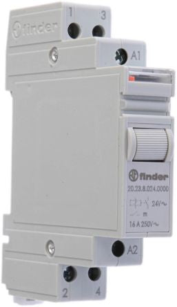 Finder DIN Rail Modular Step Relay, 24V ac Coil, 16A