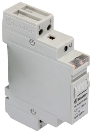 Finder DIN Rail Modular Step Relay, 12V dc Coil, 16A