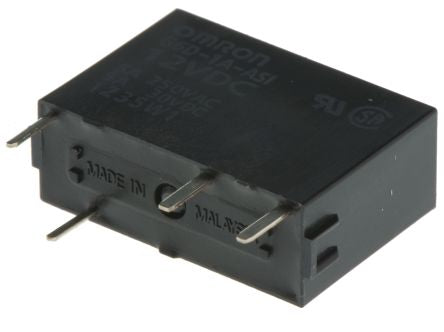 Omron DIN Rail Power Relay, 12V dc Coil, 5A Switching Current, SPST