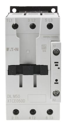 Eaton DILM Contactor, 230V ac Coil, 3-Pole, 50 A, 22 kW 230V ac, 3 NO, 400V ac