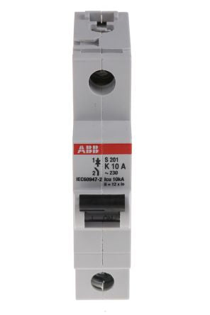 ABB System Pro M Compact System Pro M Compact Miniature Circuit Breaker, 1-Pole, 10A, Type K, 253V ac AC, 72 V dc DC, 6