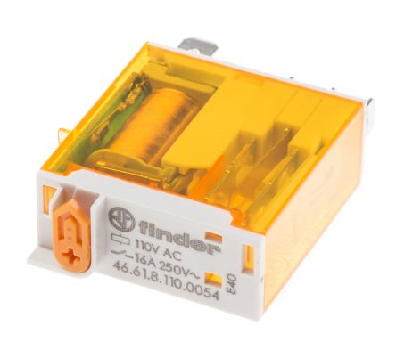 Finder PCB Power Relay, 110V ac Coil, 16A Switching Current, SPDT