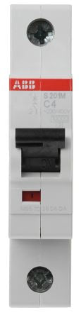 ABB System Pro M Compact System Pro M Compact Miniature Circuit Breaker, 1-Pole, 4A, Type C, 253V ac AC, 72 V dc DC, 10