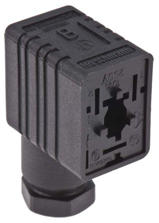 Hirschmann GM 2+E DIN 43650 B Solenoid Valve Connector, 250V Voltage