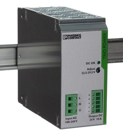 Phoenix Contact TRIO POWER Switched Mode DIN Rail Power Supply 264V ac AC Input 29.5V dc, 10 A Output DC 240 W