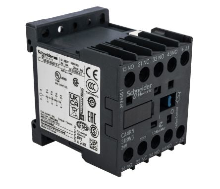 Schneider Electric TeSyS CA Contactor, 24V dc Coil, 4-Pole, 10 A 24V dc, 3 NO/1 NC, 690V ac