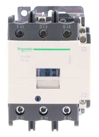 Schneider Electric TeSyS D Contactor, 115V ac Coil, 3-Pole, 95 A, 45 kW 115V ac, 3 NO, 1kV ac