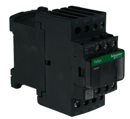 Schneider Electric TeSyS D Contactor, 24V dc Coil, 4-Pole, 40 A, 1.56 W 24V dc, 4 NO, 690V ac