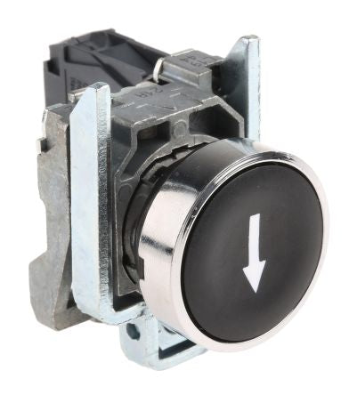 Schneider Electric Harmony Series Push Button Switch, Spring Return, Panel, 22 mm Cutout, SPST, Black LED