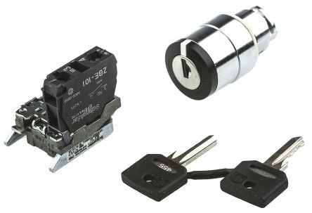 Schneider Electric IP65 Key Switch, 1 NO 2-Way 455-Key