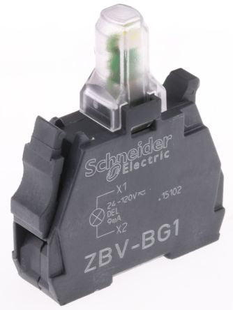 Schneider Electric Harmony Series Light Block, 120V, 24 V, White Light