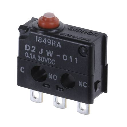 Omron Pin Plunger Micro Switch, Solder Terminal, 0.1A, 30 V dc, SPDT, IP67