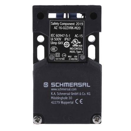 Schmersal AZ16 Safety Interlock Switch, Keyed, Fibreglass Reinforced Thermoplastic, Interlock