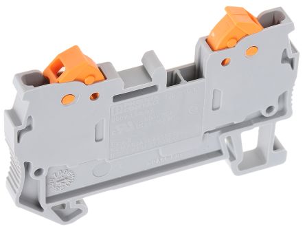 Phoenix Contact 3205019 QTC 1.5 Series Feed Through Terminal Block Grey, 0.25mm², 1.5 mm², 1-Level, Quick Connect, ATEX,