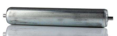 Bosch Rexroth Galvanised Steel Round Conveyor Roller Conveyor Roller 40 mm Dia. x 325 mm L, Zinc Plated Steel Spindle
