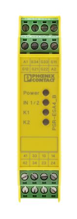 Phoenix Contact PSR-SCP- 24UC/ESA4/3X1/1X2/B, 24V ac/dc Safety Relay, 3 Safety Contacts, 1