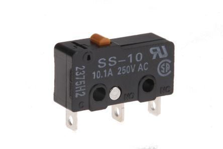 Omron Pin Plunger Micro Switch, Solder Terminal, 10.1A, 250 V ac, 30 V dc, SPDT, IP40