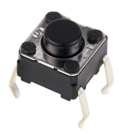 Omron IP00 Black Tactile Switch Plunger, 0.9 mm, SPST 50mA 24 V dc, Through Hole