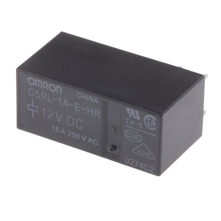 Omron PCB Power Relay, 12V dc Coil, 16A Switching Current, SPST