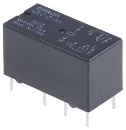 Omron PCB Signal Relay, 3V dc Coil, 1A, DPDT