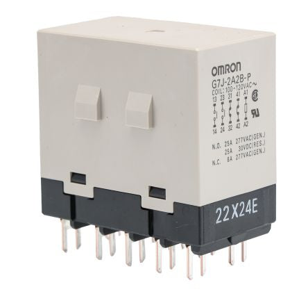Omron PCB Power Relay, 120V ac Coil, 25A Switching Current, DPDT