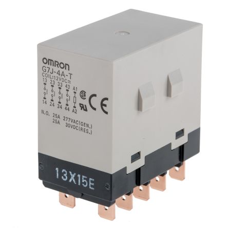 Omron Panel Power Relay, 12V dc Coil, 25A Switching Current, 4PST-NO