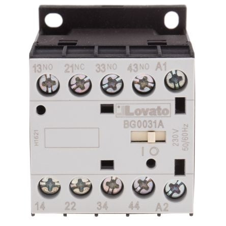 Lovato BG Contactor Relay, 230V ac Coil, 4-Pole, 10 A, 3 NO/1 NC, 690V ac