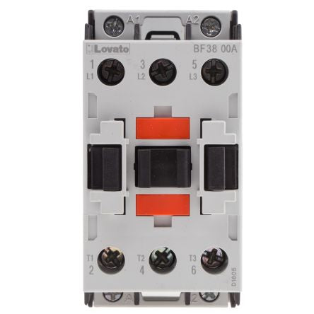 Lovato BF Contactor, 400V ac Coil, 3-Pole, 38 A, 18.5 kW, 3 NO, 440V ac