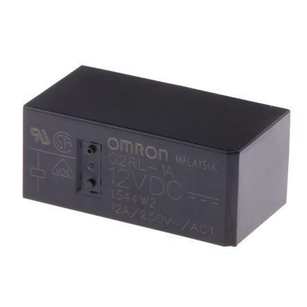 Omron PCB Power Relay, 12V dc Coil, 12A Switching Current, SPST