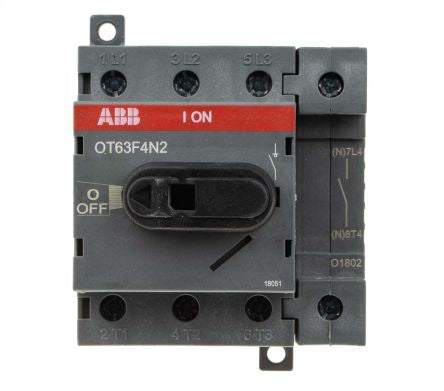 ABB 4-Pole DIN Rail Non-Fused Isolator Switch -, IP20, 63A, 560 kW