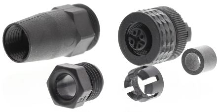 Telemecanique Sensors Circular Connector, 4 Contacts, Cable, M12 Connector, Socket, Female, IP67, XZCC Series