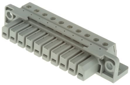 Phoenix Contact HCC Series Non-Fused Terminal Block, 10-Way, 12AWG, 24 AWG Wire, 25A Screw