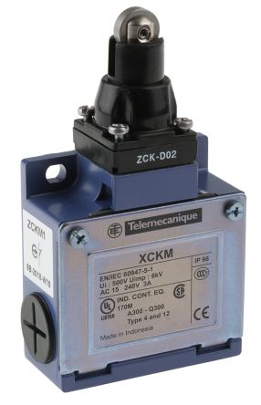 Telemecanique Sensors OsiSense XC Series Roller Plunger Limit Switch, 1 NO/1 NC, IP66, Zinc Alloy Housing, 240V ac, 3A