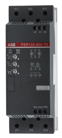 ABB PSR Soft Starter 600V ac, 55 kW, 3 Phase, IP20, IP10
