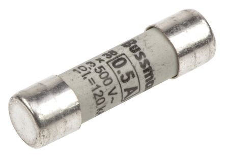 Eaton 500mA Ceramic Cartridge Fuse, 10 x 38 mm