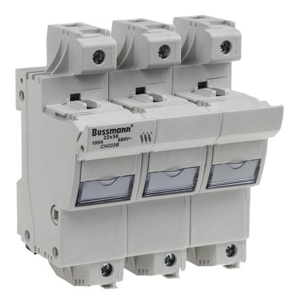 Eaton 100A Rail Mount Fuse Holder for A2, 3P-Pole, 690V ac