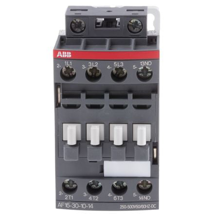ABB AF16 Contactor, 500V dc Coil, 3-Pole, 10.5 A, 7.5 kW 500V dc, 3 NO, 690V ac