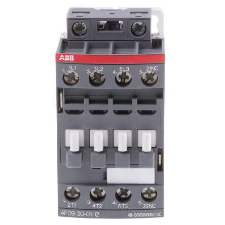 ABB AF09 Contactor, 110V dc Coil, 3-Pole, 7 A, 4 kW 130V, 3 NO, 690V ac