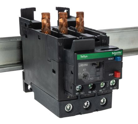 Schneider Electric, TeSyS LR Thermal Overload Relay 1 NO/1 NC, 37A, 50 A F.L.C, 50A Contact Rating, 22 kW, 690V 3