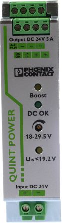 Phoenix Contact QUINT-PS/24DC/24DC/5 DC/DC Converter, 24V dc/ 5 A, 32V dc Input, 24V dc Input, DIN Rail 120 W, 70 °C Max